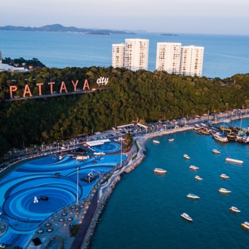 Aerial view of  Pattaya , Thailand .